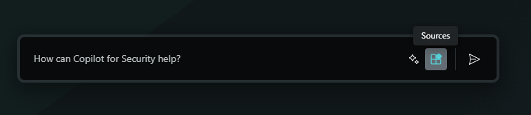 Screenshot showing the Microsoft Copilot for Security prompt bar