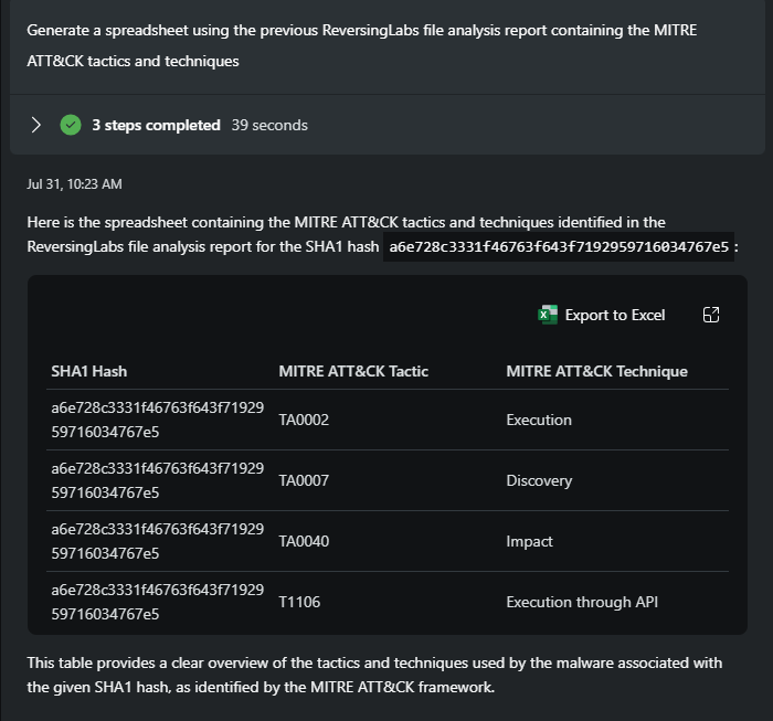 Screenshot showing the output of a prompt