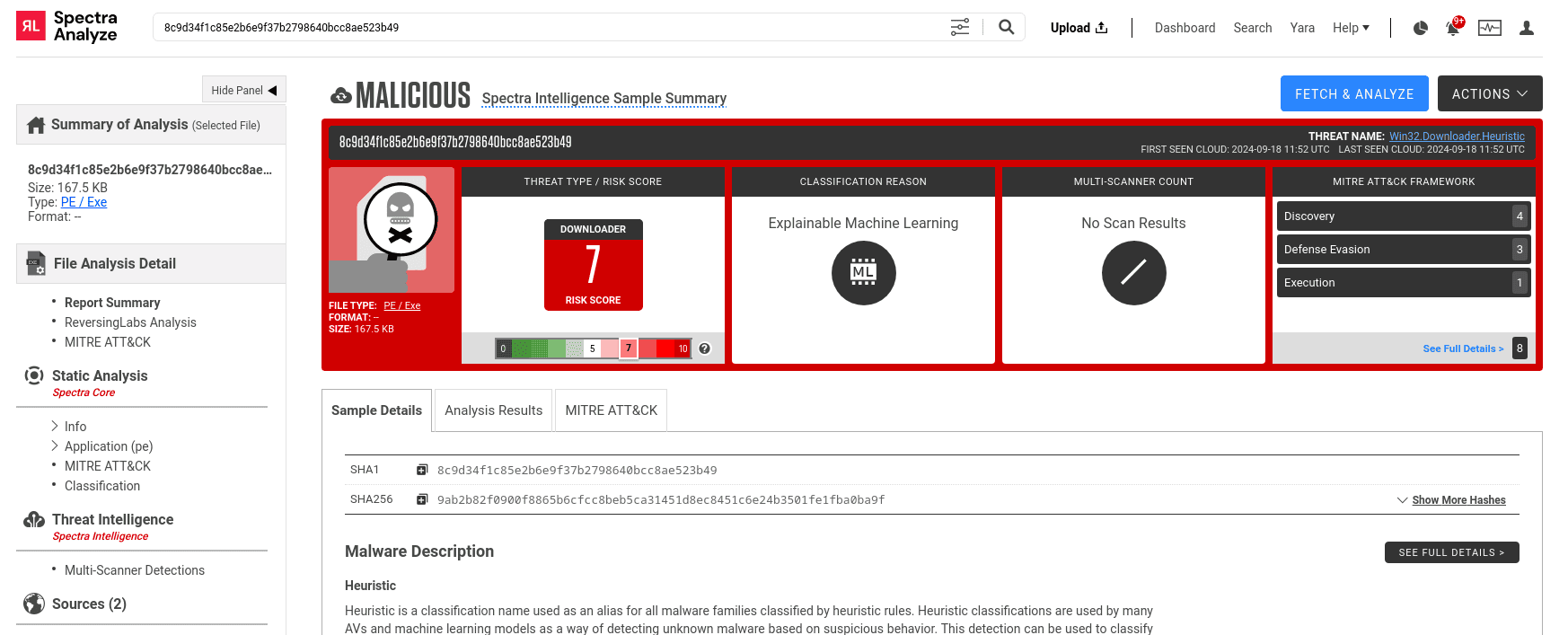 An image showing the cloud version of the Sample Summary page.