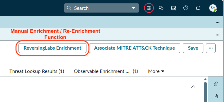 Snapshot: Enrichment Button