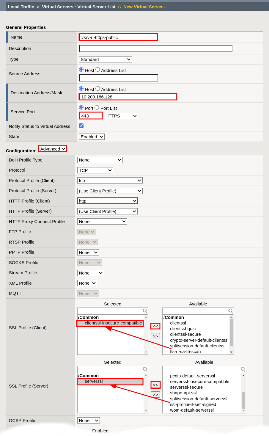 HTTP Virtual Server
