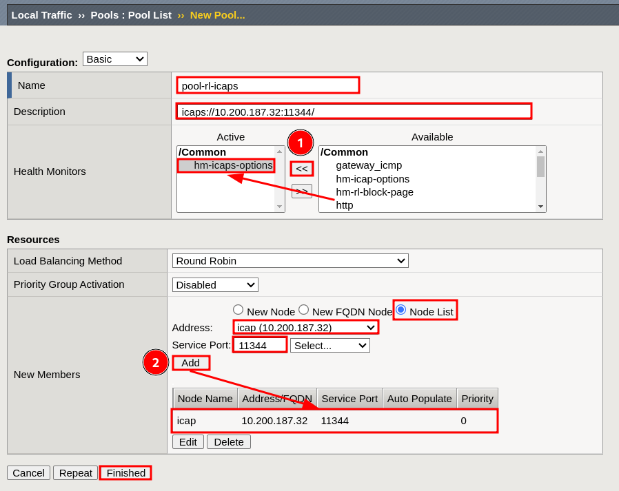 ICAPS server pool