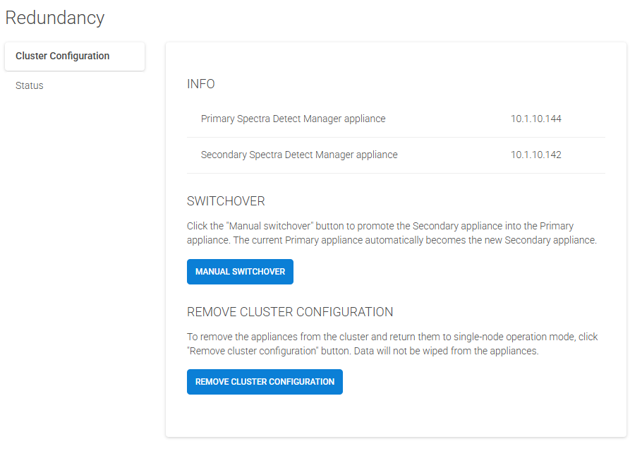 Remove Cluster Configuration