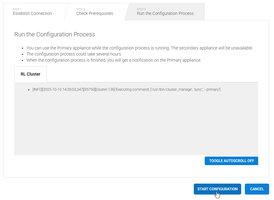 Run the Configuration Process
