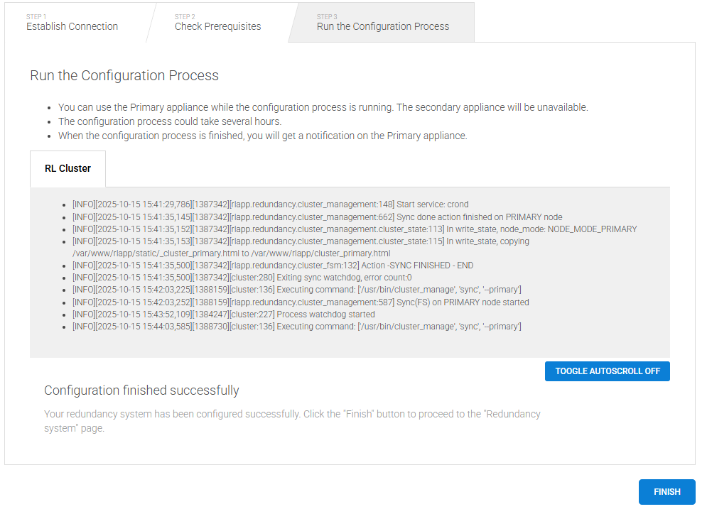 Finish the Configuration Process