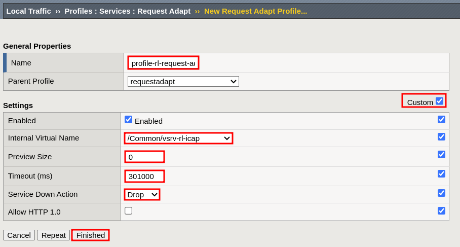 Request Adapt profile