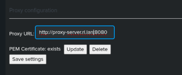 Proxy configuration